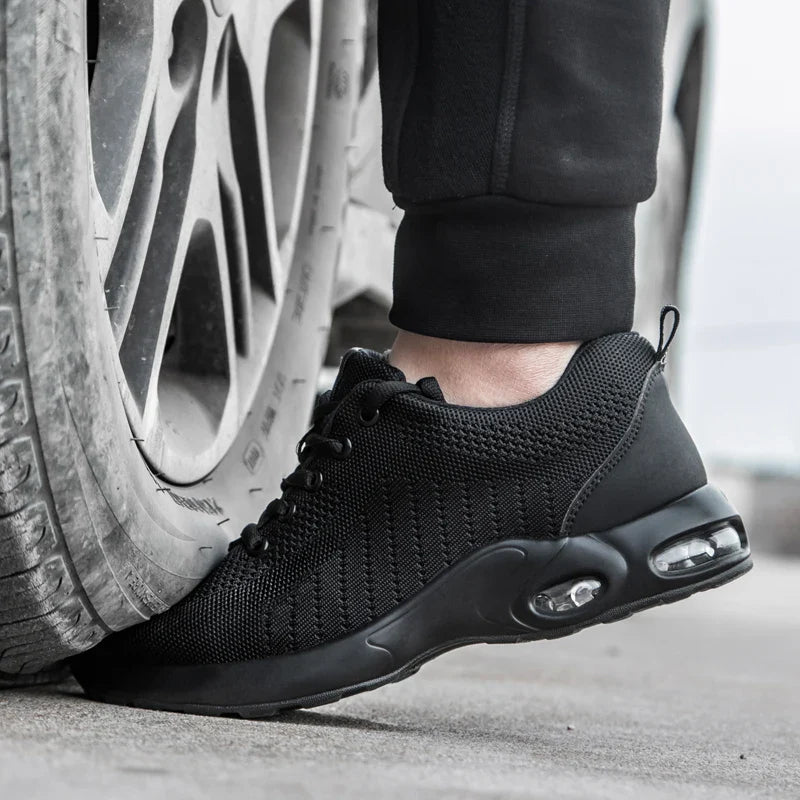 Air Cushion Work Safety Shoes For Men Breathable Work Sneakers Steel Toe Shoes Women & Man Anti-puncture Safety Protective Shoes