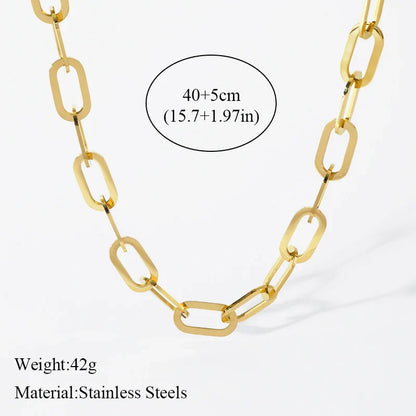316L Stainless Steel Gold Silver Color Thick Chain Necklace For Women Fashion Cuban Neck Chain Waterproof Jewelry Gift