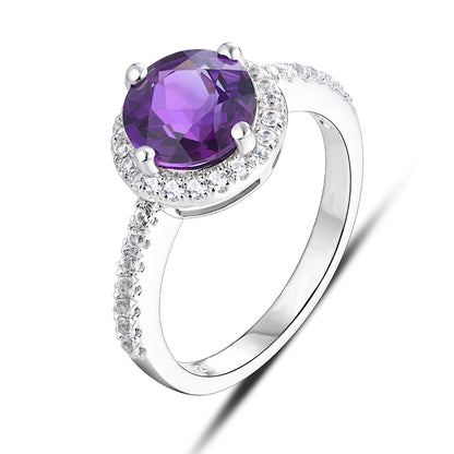 Silver Ring Women Fashion 2.3 Carats Created Diaspore S925  Wedding Band Color Change Stone
