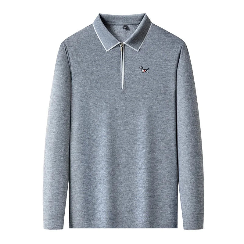 Designer Men's  Lapel Long Sleeve Polo Shirt Spring New Cartoon Embroidery T-Shirt Top Versatile Fashion Business Men's Clothing