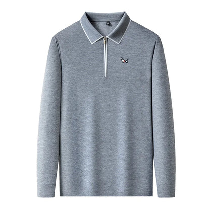 Designer Men's  Lapel Long Sleeve Polo Shirt Spring New Cartoon Embroidery T-Shirt Top Versatile Fashion Business Men's Clothing