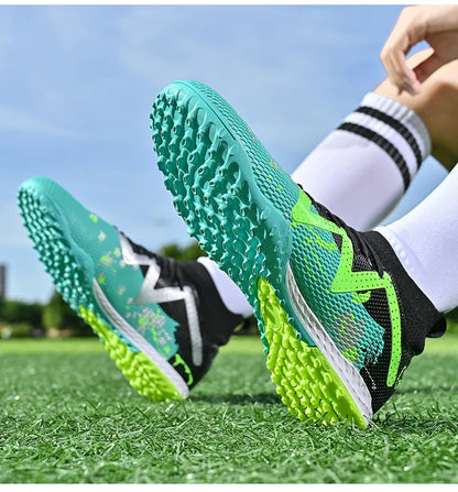 Men New TF Football Boots Society Indoor Original Top Quality Non Slip Male Soccer Shoes Sneakers Ultralight Breathable Ankle