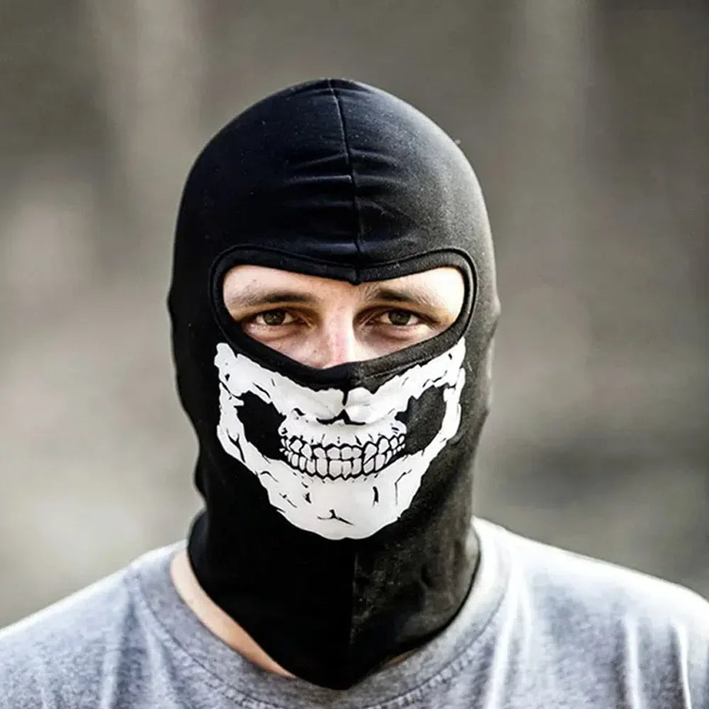 Halloween Skull Print Balaclava Cosplay Costume Ghost Full Face Bike Face Mask