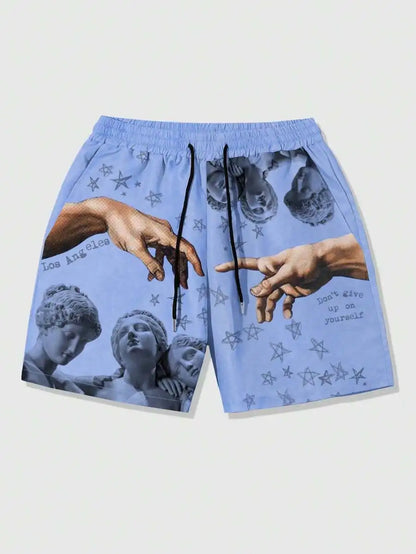 Men's Summer Shorts Loose Luxury Shorts 3D Printing Casual Sculpture Print