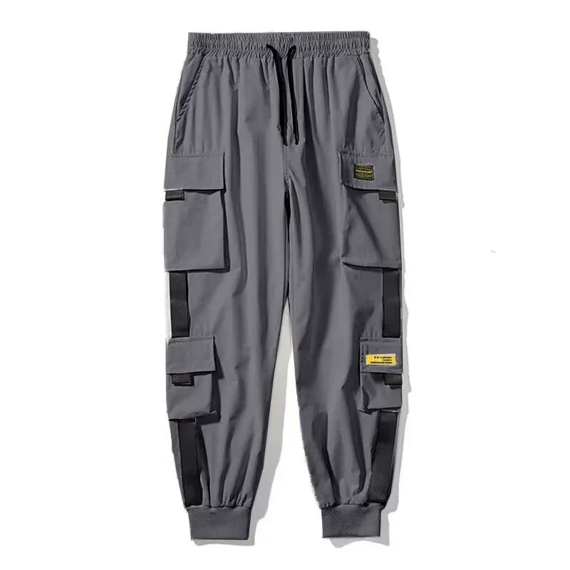Male Casual Hip Hop Streetwear Sweatpants Pencil Pants Men Joggers Cargo Pants Multi-pocket Elastic Waist Harem Techwear Pants