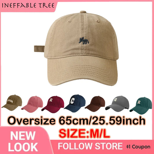 60-65cm Over Size Soft Top Embroidered Baseball Caps for Men Women Big Head Outdoor Sport Snap Back Cap Dad Trucker Kpop Hats