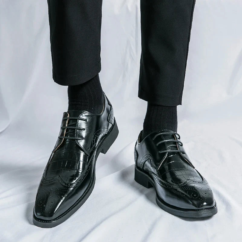 Brock British Korean version high-end suit shoes wedding small leather shoes men's business formal wear trendy men's shoes