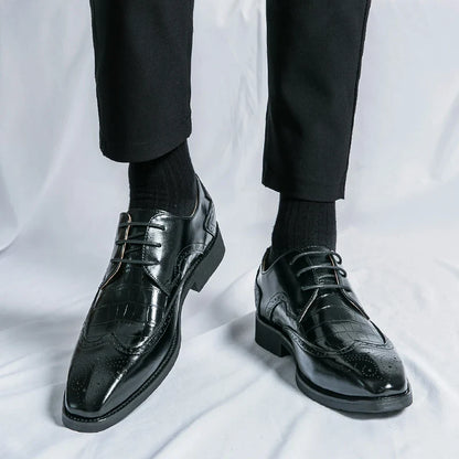 Brock British Korean version high-end suit shoes wedding small leather shoes men's business formal wear trendy men's shoes