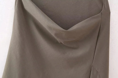 Womens Satin Halter Neck Top Asymmetrical Hem Sleeveless Blouse Elegant Party Club Summer Streetwear Crop Top