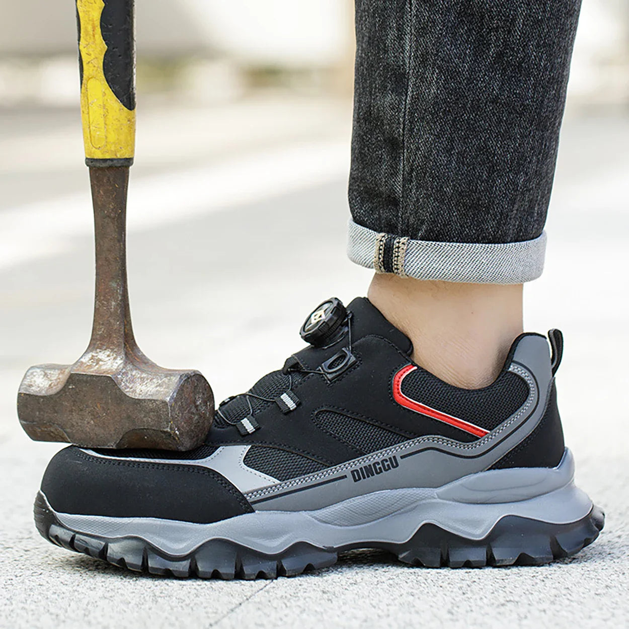 Steel Toe Safety Shoes for Men Lightweight Non Slip Work Sneaker Puncture Proof Work Shoes Unisex Coustruction Safety Work Boots