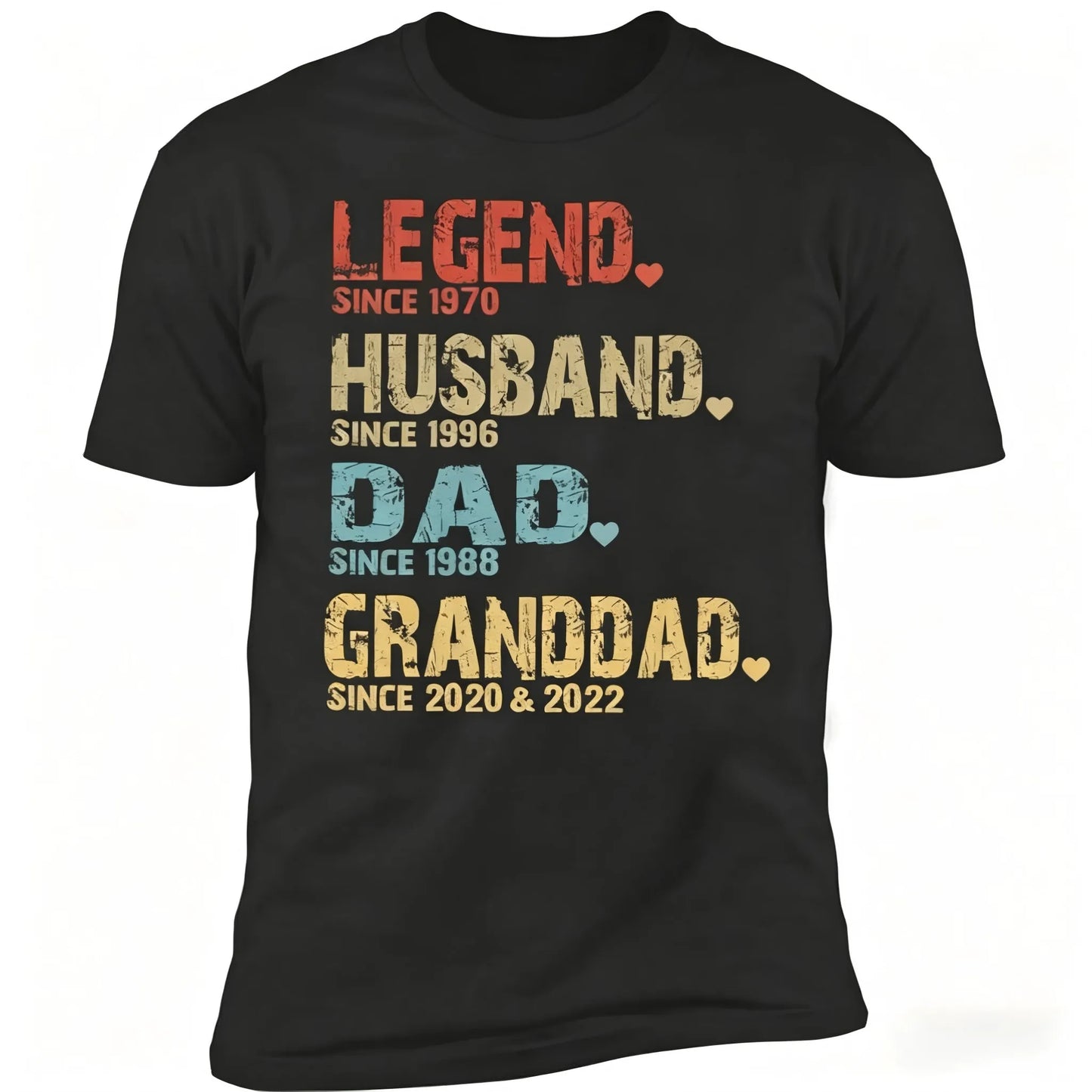 Personalized Dad Shirt, Custom Daddy Shirts for Men, Legend Grandpa T-Shirt, Gifts for Fathers Day Birthday S-3XL
