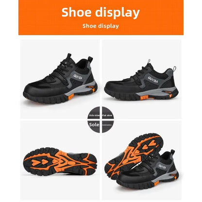 Men's Summer Shoes Breathable Anti Smash Anti Puncture Steel Toe Protection Soft Sole 10KV Electrical Safety Work Foot