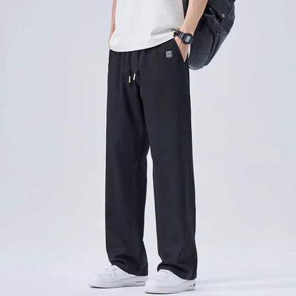 Brand Soft Jeans for Men Spring Thin Draped Comfortable Straight Trousers Drawstring Male Baggy Denim Pants Streetwear