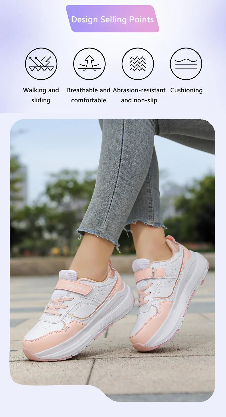 Roller Skate Shoes Kids Autumn 2024 Children Fashion Casual Sports Toy Birthday Gift Games Boys 4 Wheels Sneakers Girls