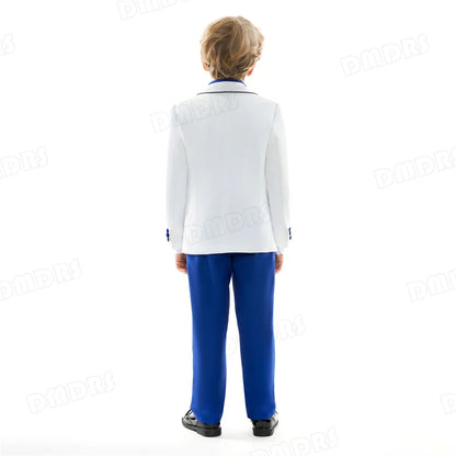Royal Blue 4 Pieves Smart Boy's Suit Set, Kids Formal Tuxedo Jacket Vest Pants Bow-tie 24 Hours Ship Wedding Ring Bear Piano