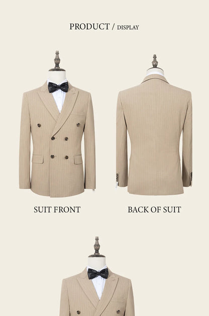 High quality striped suits for men slim fitting luxury man clothing elegant mens suit Wedding trends costumes