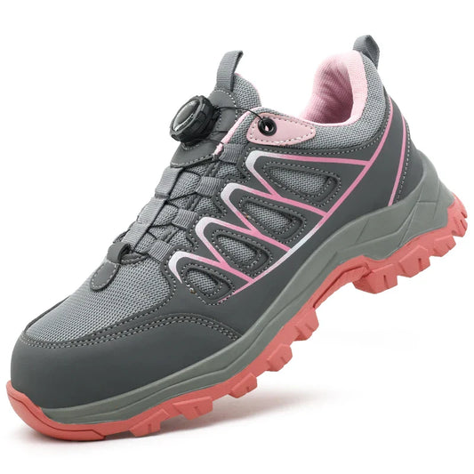 Rotating Button New Safety Shoes Women Anti-smash Anti-puncture Work Shoes Fashion Female Sport Shoes Security Protective Shoes