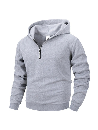 Men's Half Zipper Hoodie Pants Set Autumn Winter Solid Color Sweatshirt Pants Suit Fashion Casual Sports Set S-2XL Tracksuit