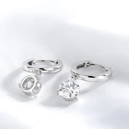 0.5-2CT Brilliant Cut Moissanite Drop Earrings for Women Classic 3 Prong Wedding Fine Jewelry S925 Sterling Silver 100%