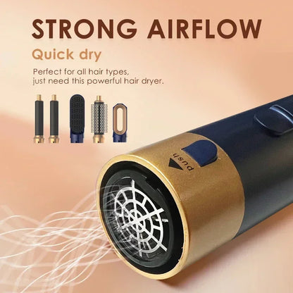 5 In 1 Hair Dryer Comb Set Professional Hot Air Styler For Hair Curling Straightening And Volumizing At Home