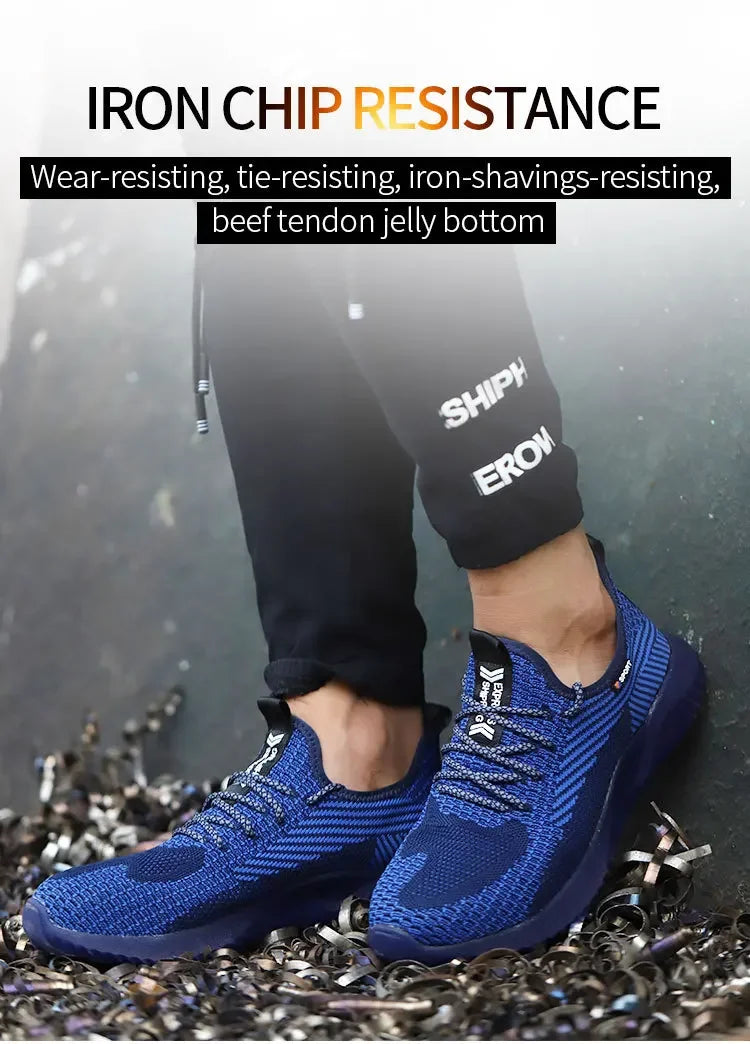 Safety Shoes Men's Work Boots Steel Toe Cap Puncture-Proof Indestructible Security Work Shoes Women Light Comfortable Sneakers