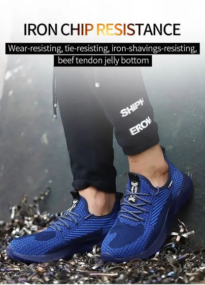 Safety Shoes Men's Work Boots Steel Toe Cap Puncture-Proof Indestructible Security Work Shoes Women Light Comfortable Sneakers