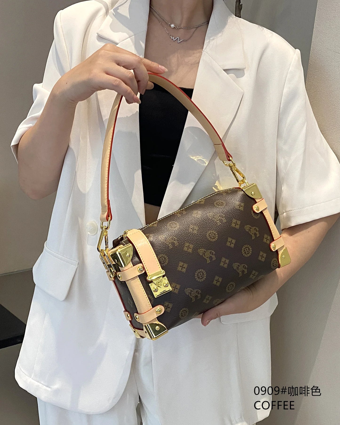 2025 Coffee Brown Crossbody Bag for Women - 可调节 Strap Shoulder Purse, Stylish Underarm Handbag, Lightweight Small Casual S