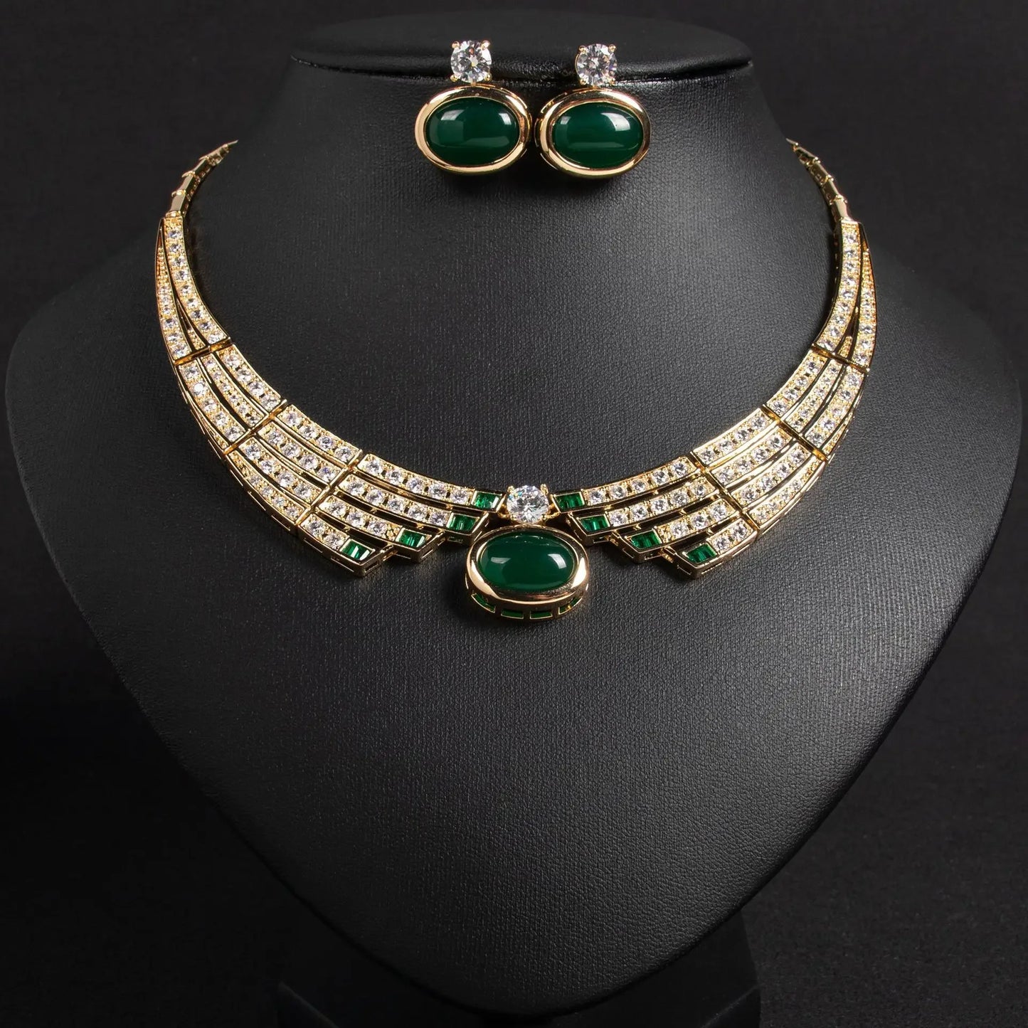 Pop Hot Stereo Jewelry Oil Painting Necklace Earrings Premium Multi-Color 2-Piece Wedding Travel Women's Holiday Gift M-1000