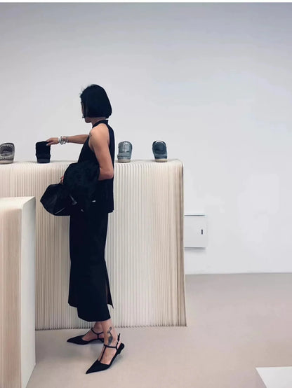 Sapatos Femininos de Salto Alto, Novos Sapatos Sexy de Salto Grosso com Bico Fino e Tira Traseira para Mulheres, Sandálias de Salto Alto para Vestidos de Festa