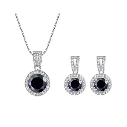 2ct total Moissanite Jewelry Set Sterling Silver 925 Necklace Earrings Fine Jewerly Wedding Set Pass Dismond Tester
