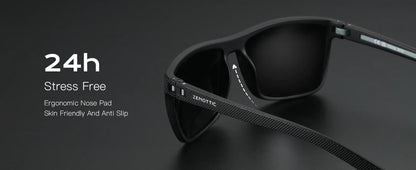 Polarized Sunglasses for Men Lightweight TR90 Frame UV400 Protection Square Sun Glasses
