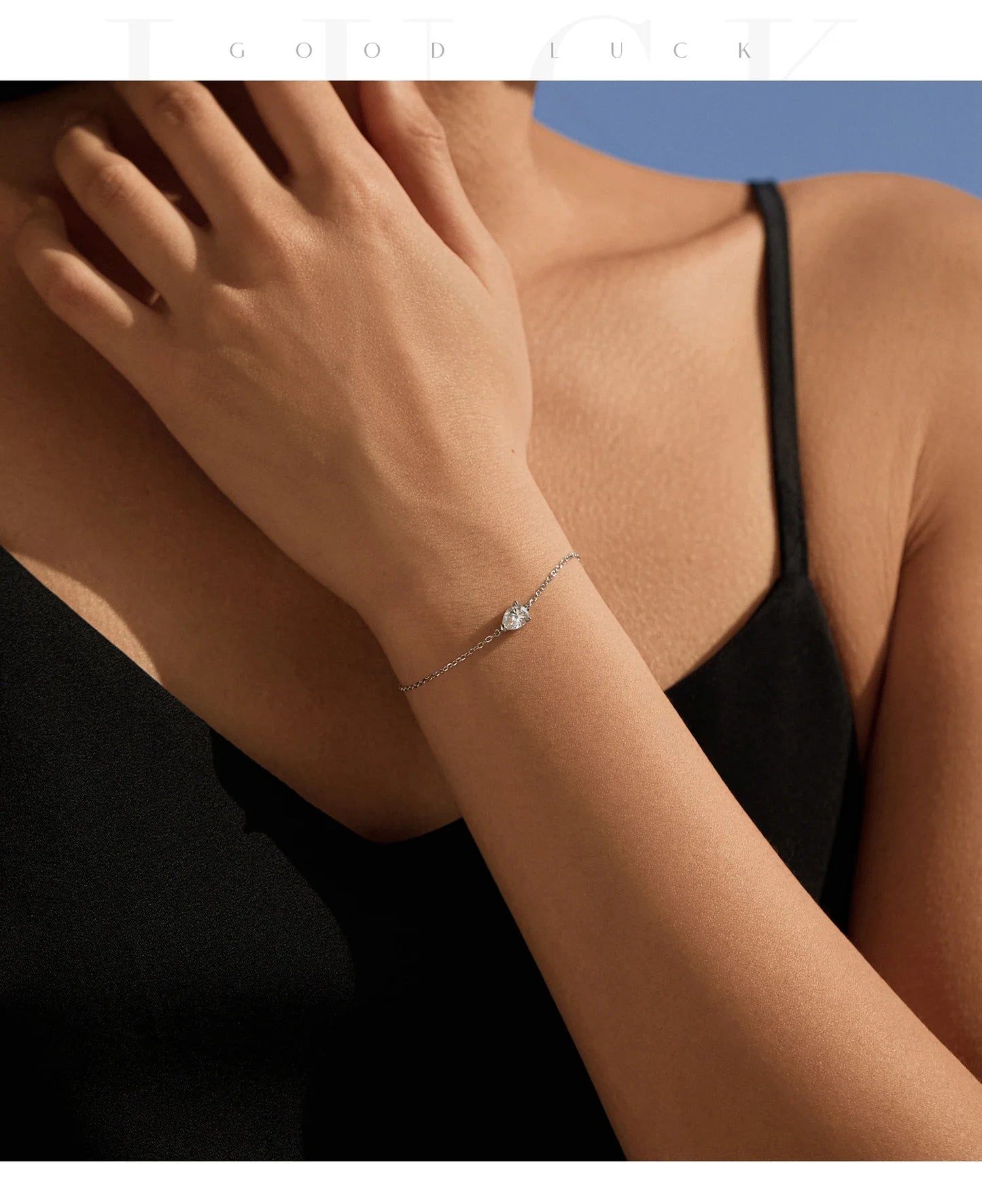 D Color Moissanite 925 Sterling Silver Luxury Lab Diamond Water Drop Link Chain Bracelet For Women Wedding Fine Jewelry