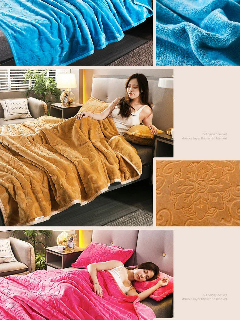 Soft Warm Solid Velvet Blanket Autumn Winter Warm Couch Bed Throw Blankets Home Decor Sofa Cover Bedding Bedspread Blanket