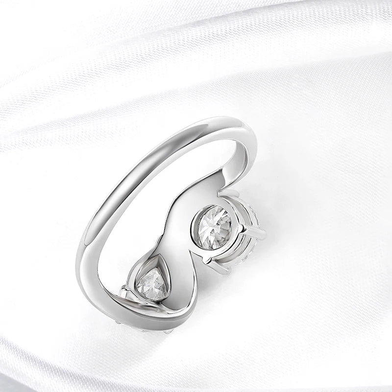 2cttw Certified Moissanite Rings for Women Brilliant Bride Wedding Jewelry 100% 925 Sterling Silver Band Plated 18K Gold