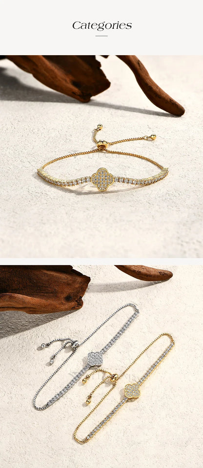 Luxury Full Moissanite Diamond Tennis Bracelets D VVS1 925 Sterling Silver Gold Plated For Women Wedding Jewelry 16+8cm