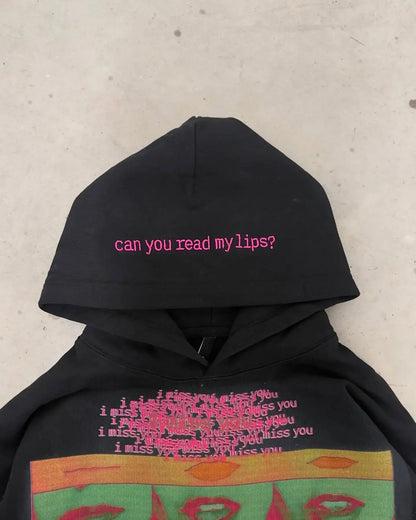 Vintage Style Hoodie Embroidery Print Hoodies Women Grunge Sweatshirt Tops Streetwear Harajuku Gothic Y2k Women Clothing