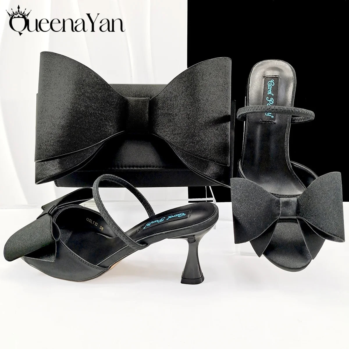 Fashion Newest Arrival Lilac Pointed Toe Women Heel Shoes Matching Bag Set for Ladies Wedding Party Pump