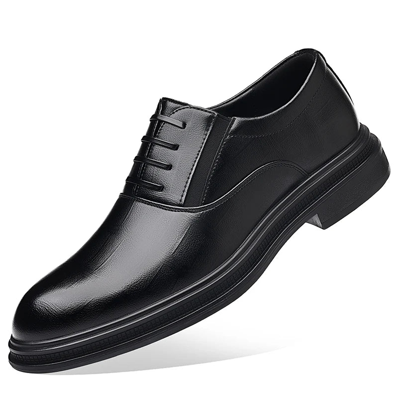 Men Dress Shoes Black Soft Leather Men Heighten Formal Shoes Casual Business Men Oxfords Suit Shoes