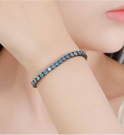 TY 3-5MM Moissanite Bracelet For Women Men 925 Sterling Silver Chain Bracelet D VVS1 Fine Luxury Jewelry Lab Gemstone