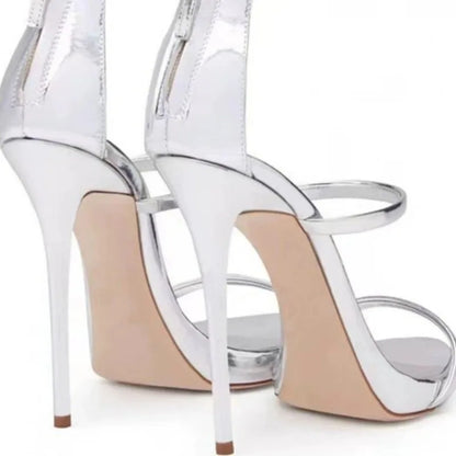 2026 Women's Summer New Sexy Stiletto Heels Sandals Fashion High-quality Banquet Zipper Strap Combination High Heels