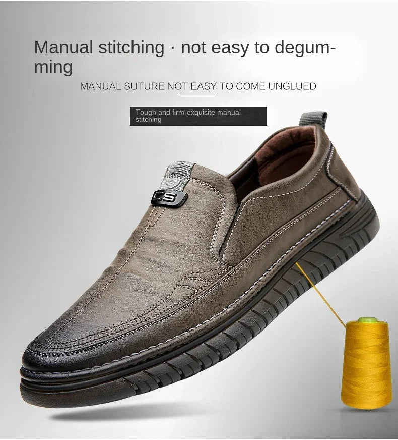 High Quality Outdoor Comfortable Fashion Soft Classic Driving Non-slip Flats Moccasin Handmade Men Cowhide Leather Casual Shoes