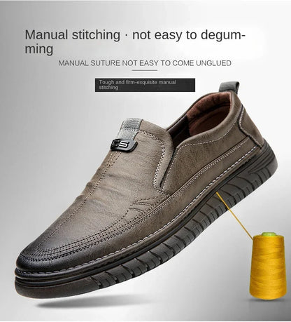 High Quality Outdoor Comfortable Fashion Soft Classic Driving Non-slip Flats Moccasin Handmade Men Cowhide Leather Casual Shoes