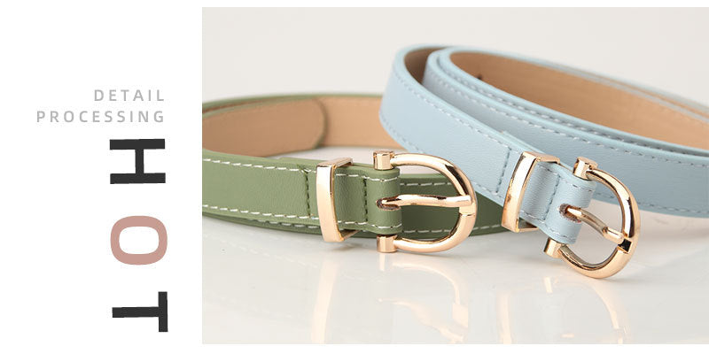 2023 Women Belts New PU Leather Simple Metal Buckle Belt Girls Dress Jean Pants Waistband Belts for Lady Luxury Designer Brand