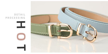 2023 Women Belts New PU Leather Simple Metal Buckle Belt Girls Dress Jean Pants Waistband Belts for Lady Luxury Designer Brand
