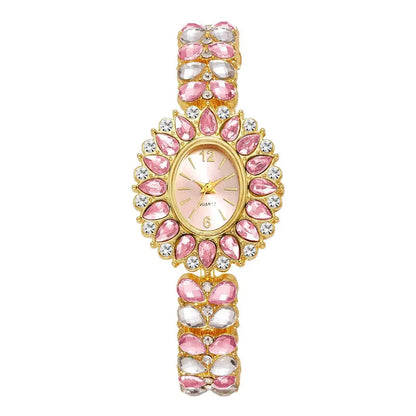 Fashion Women Watches Luxury Rhinestone Bracelet Strap Quartz Wristwatch Girls Clock Reloj Mujer
