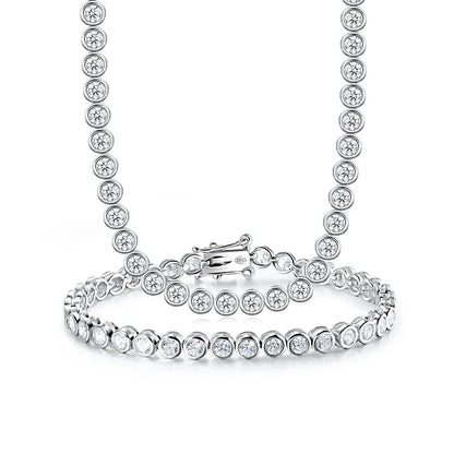 GRA Certified D Color 2-3mm Full Moissanite Tennis Bracelet For Women S925 Silver Plated 18K Bubble Diamond Link Bracelets