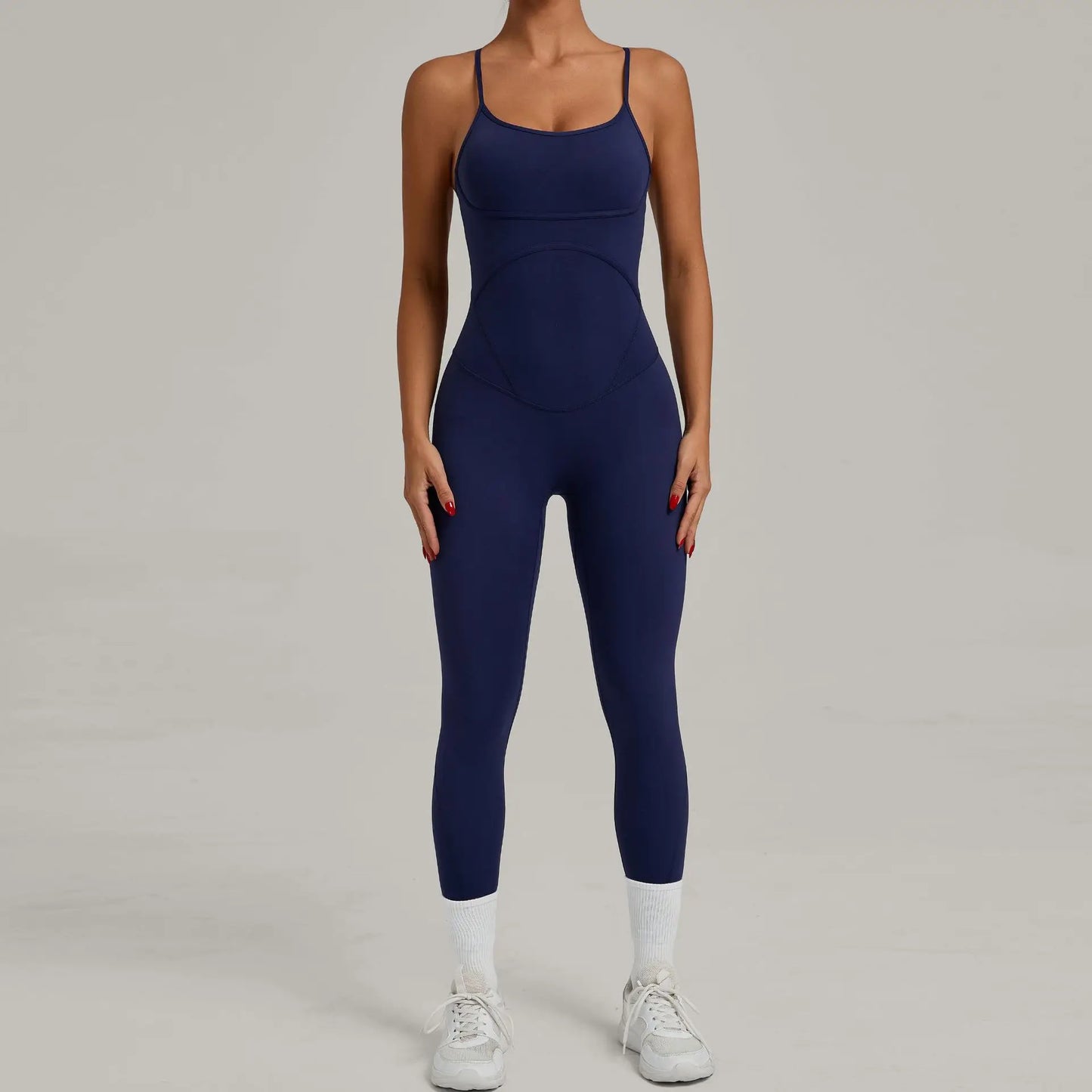 Women Sports Fitness Jumpsuit Cross Open Back Adjustable Shoulder Strap Hip Lift Tight Slim Fit Yoga Set Gym Running Sports Kit