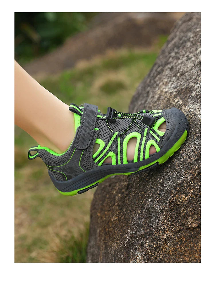 New Summer Children's Breathable Sandals Non-Slip Outdoor Sport Beach Shoe for Boys Anti-Collision Closed Toe Walking Size 30-39