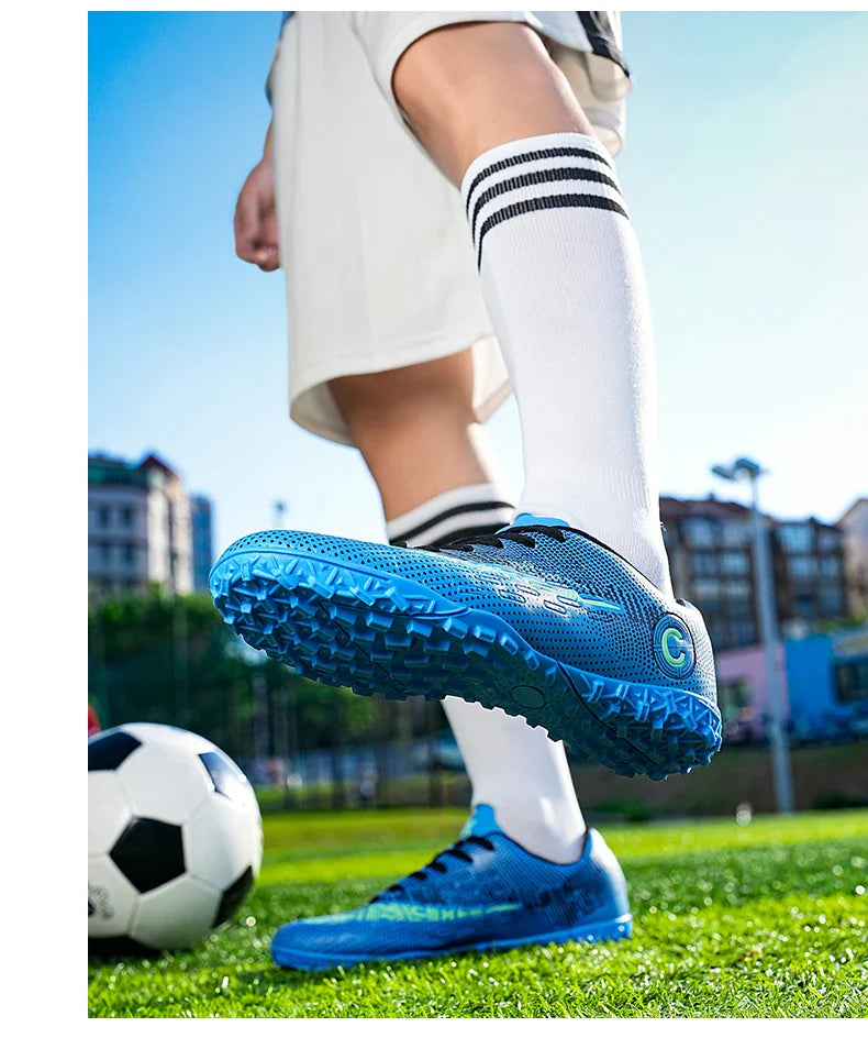 Large Size FG/TF High Quality Mens Soccer Shoes Non-Slip Turf Soccer Cleats for Kids Training Football Boots Chuteira Campo 48