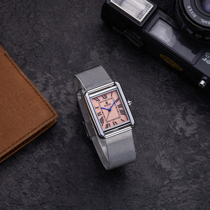 Waterproof Couple Watches Casual Fashion Quartz Stainless Steel Leather Strap Square Dial Men's And Women's Lover Watch